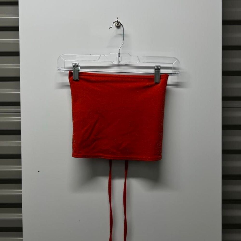 Women's Orange and Red Crop-top